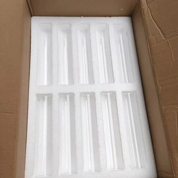 Pack of 10 Glass Candle Tubes 5 cm x 25 cm – Transparent Wedding Props