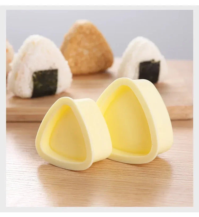 Triangle Onigiri Mould – Rice & Vegetable Roll Press, Small or Large, Food‑grade PP (Yellow/White)