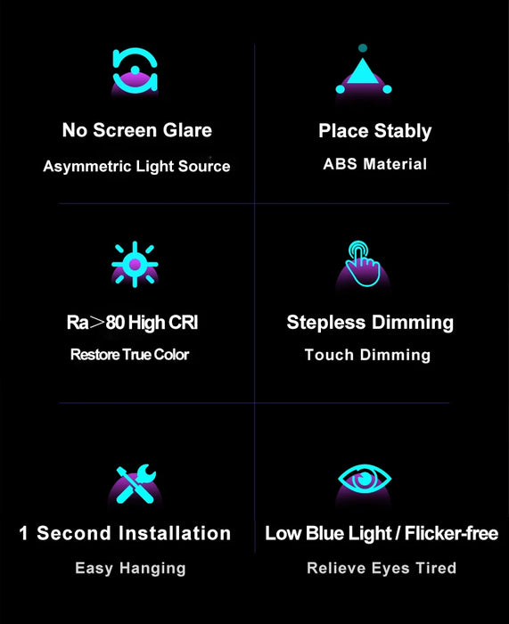 LED Monitor Light Bar — Dimmable 3‑Colour Reading Lamp