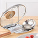 Stainless Steel Pot Lid & Utensil Holder – Multi-Functional Kitchen Rack, Silver
