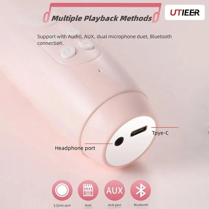 Cartoon Wireless Microphone Audio Integrated Machine - Bluetooth Microphone with Small Night Light - Perfect for Children's Entertainment and Night-Time Use