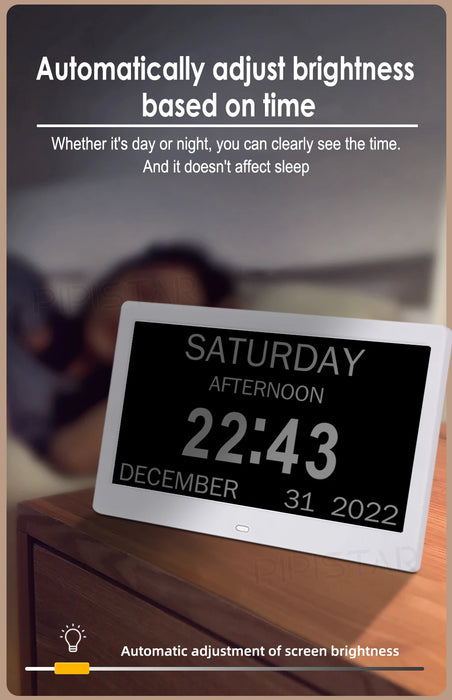 7/10.1-inch Wi‑Fi Calendar Photo Frame — Dementia Clock with Weather & Reminders
