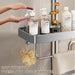 Punch-Free Shower Caddy (Single or Double) — Space Aluminium Shelf with Optional Towel Rail
