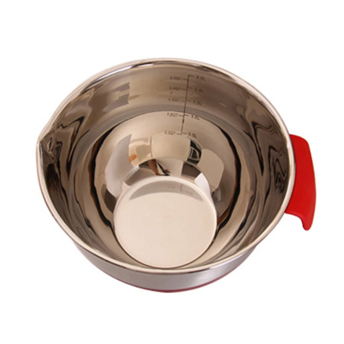 304 / 18/10 Stainless Steel Mixing Bowl Set with Lids, Graters & Handle — Non‑Slip Nesting Bowls (1.5/2.5/4.5L)
