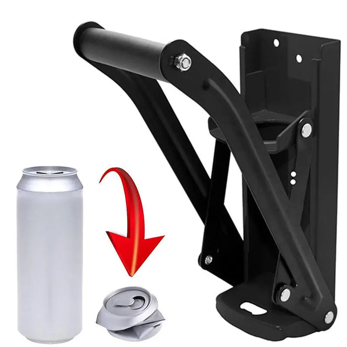 16 oz Wall-Mounted Can Crusher with Bottle Opener – Heavy-Duty Metal Smasher