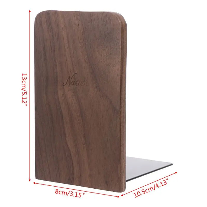 Walnut Desktop Bookend with Iron Plate