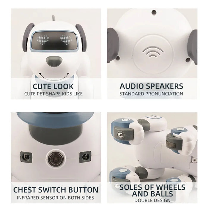 RC Robot Electronic Stunt Dog - Voice Command, Programmable, Touch-Sense, Music Song Features - Ideal Entertaining and Educational Toy for Children