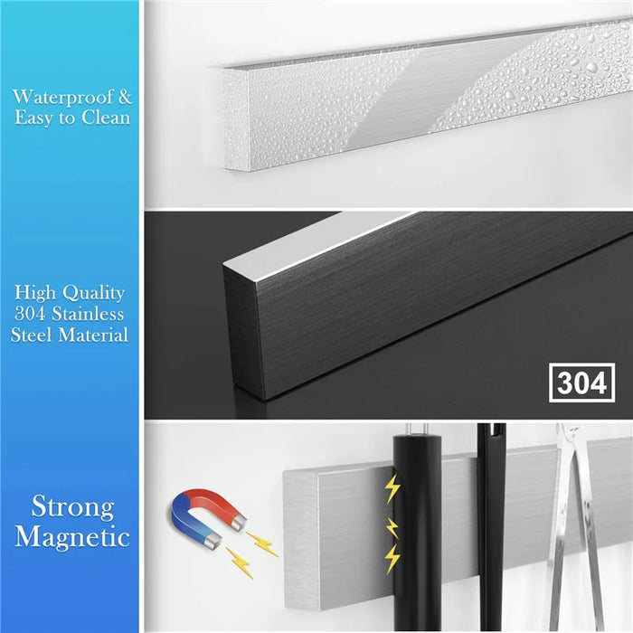 Stainless Steel Magnetic Knife Strip – Wall-Mount Holder (300/400/500mm)