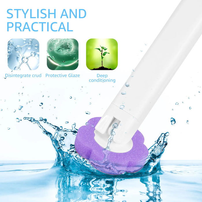 Disposable Toilet Brush Kit – Long Handle, Wall‑mount Holder & Replaceable Heads