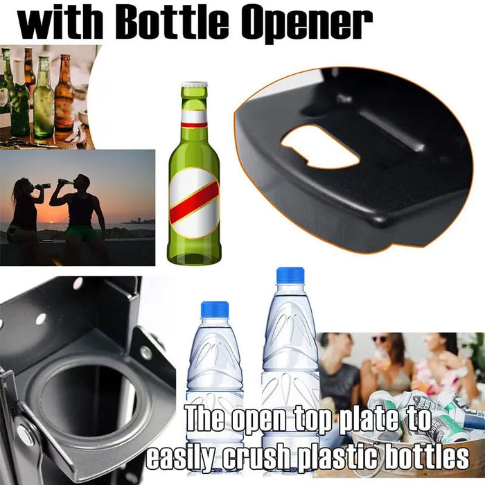 16 oz Wall-Mounted Can Crusher with Bottle Opener – Heavy-Duty Metal Smasher