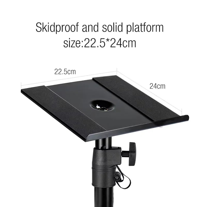 Studio‑Grade Clamp Mount Speaker Stand — Height Adjustable Desktop Platform for Monitors