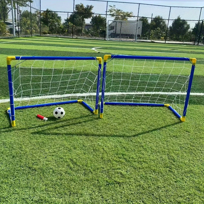 2-Pack Kids Football Goals with Ball — Portable Indoor & Outdoor Training Set