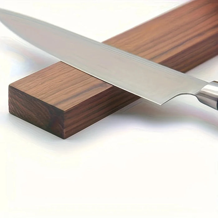 16-inch Walnut Magnetic Knife Holder – Wooden Wall-Mount Knife Strip