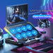 RGB Laptop Cooling Pad for 12–18 inch Laptops — 8 Fans, 3500 RPM, LCD Speed Control, 2 USB Ports