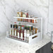 Under‑sink 2‑Tier Pull‑Out Storage Organiser – 36×27×28cm, Black or White