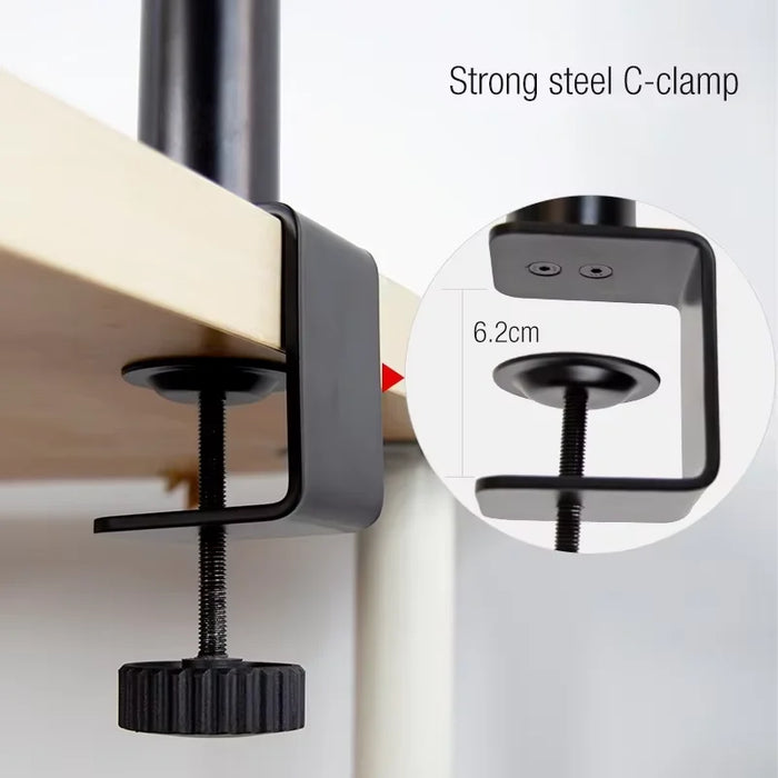 Studio‑Grade Clamp Mount Speaker Stand — Height Adjustable Desktop Platform for Monitors