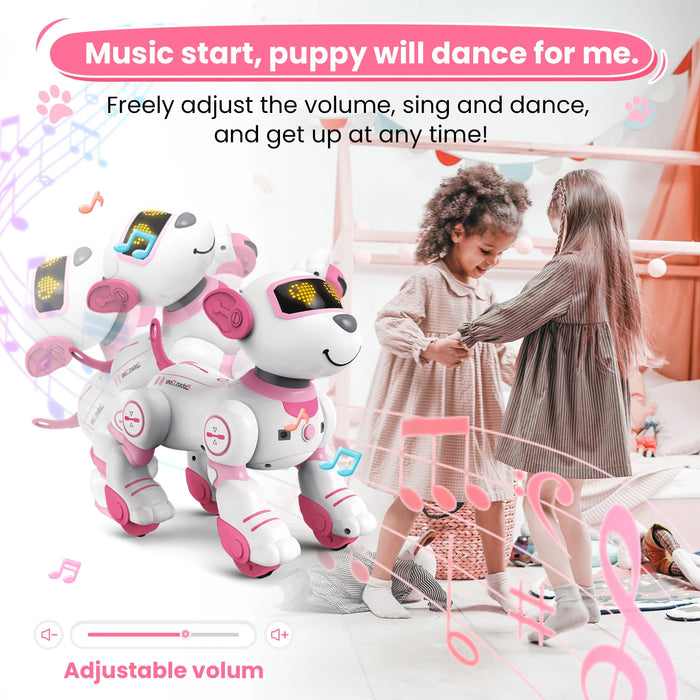 Smart Interactive Stunt Robot Dog - Programmable Remote Control Toy with Touch Function, Singing, Dancing, Walking - Perfect for Kids to Learn Coding and Interaction Skills.