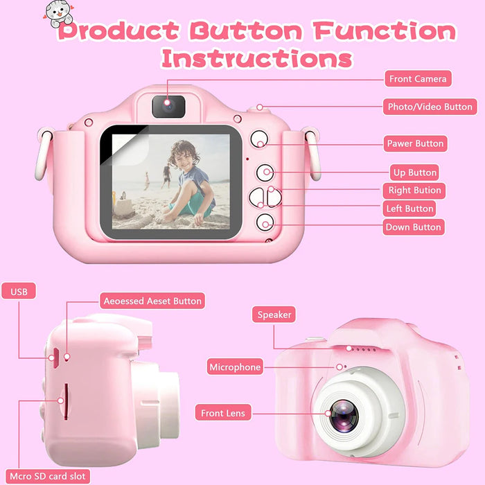 Unicorn Horse Camera for Kids - 32MP, 1080P HD Digital Camera, Cute Toy Design - Perfect Christmas, Birthday, and Festival Gift for Toddlers and Children