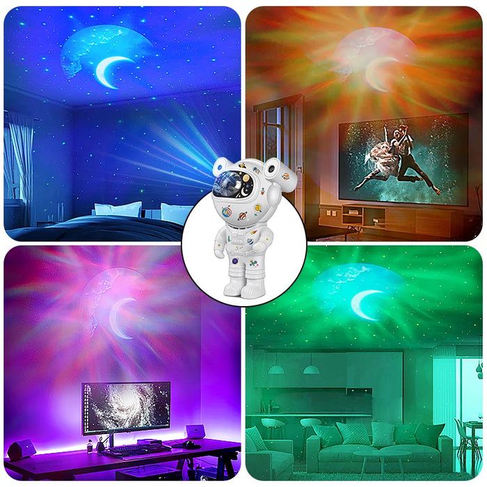 Star DIY Projector Night Light for Kids - Remote Control, 360 Adjustable Design, Astronaut and Nebula Galaxy Lighting Theme - Ideal for Children's Bedroom Decor and Relaxing Bedtime Atmosphere