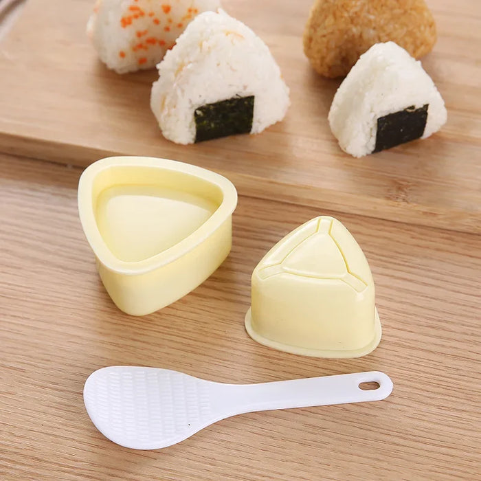 Triangle Onigiri Mould – Rice & Vegetable Roll Press, Small or Large, Food‑grade PP (Yellow/White)