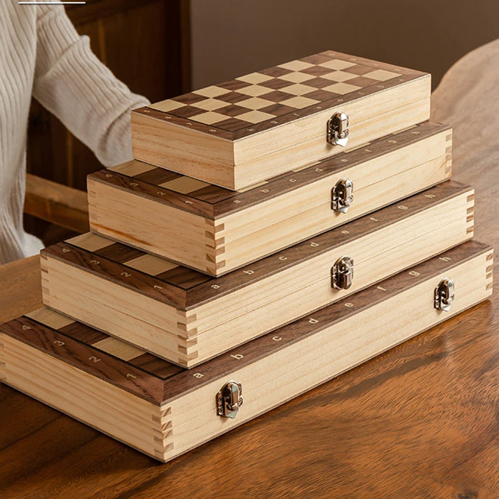 Magnetic Foldable Solid Wood Chess Set - Portable Board, Educational Gift
