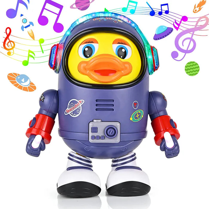 Dancing Duck Toy - Musical and Interactive Electric Toy with Light and Sound, Space Robot Elements - Ideal Gift for Infants and Kids