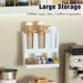 Wall-mounted Coffee Bar Organiser — Cup & Condiment Storage, White or Black