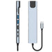 USB‑C 8‑in‑1 Hub — HDMI 4K@30Hz, 100W PD, RJ45 100Mbps, Dual SD/TF, USB 3.0