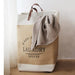 Large Cotton Folding Laundry Basket – Fabric Storage Bin (Off-White)