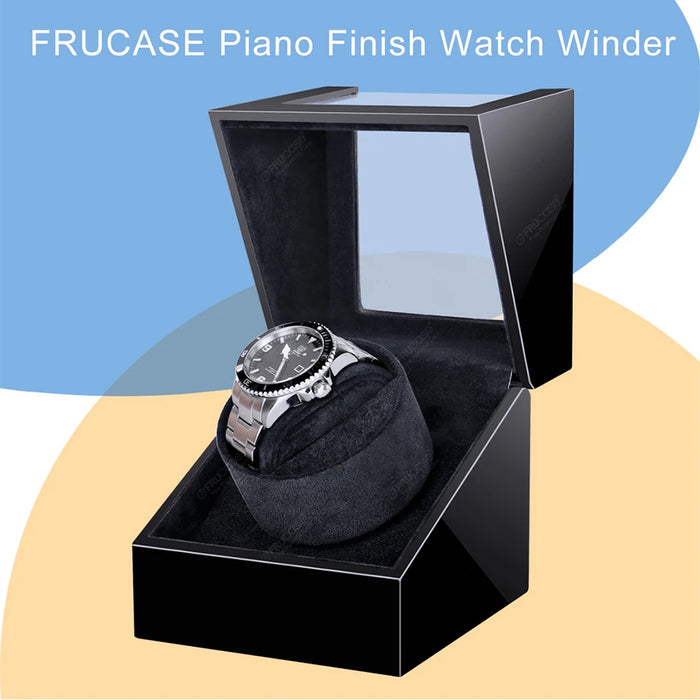 FRUCASE Wooden Watch Winder for Automatic Watches — USB or AA Battery Option