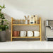 2-Tier Wicker-Look Coffee Station Organizer — Bamboo-Style Mug Holder for Countertop