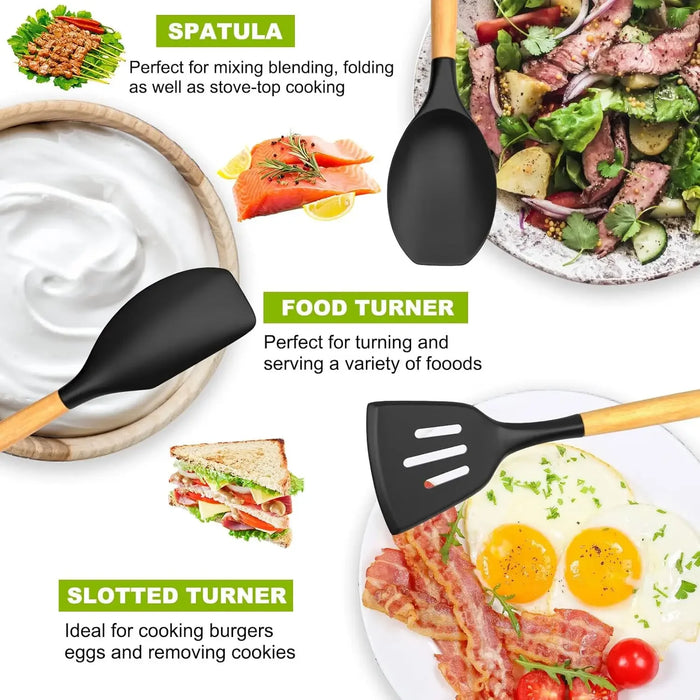 36-piece Silicone Cooking Utensil Set with Holder