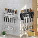 Stainless Steel Wall-Mounted Knife Holder — Nail-Free, Black (30/40/50cm)
