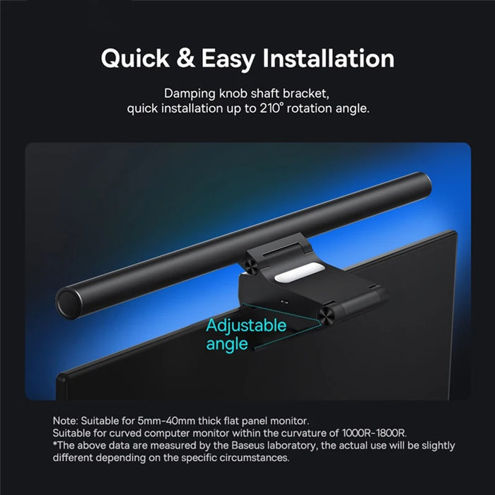 Baseus Screen Light Desk Lamp - Computer Screen Hanging Light, USB-powered, for LCD Monitor and Laptop Lights - Ideal for Studying and Reading Tasks