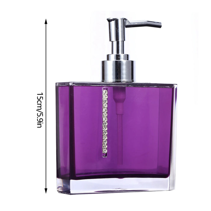 5‑Piece Purple Acrylic Bathroom Set — Emulsion Bottle, Toothbrush Holder, Soap Dish & 2 Cups