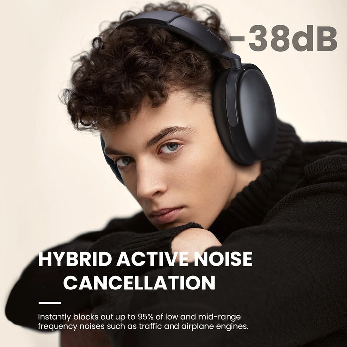 Oneodio SuperEQ A200 - Wireless Bluetooth 5.4 Hybrid Active Noise Canceling Over-Ear Headset with Hi-Res Audio and 6-Mic AI ENC - Ideal for High-Quality Sound Enthusiasts Seeking Active Noise Cancellation