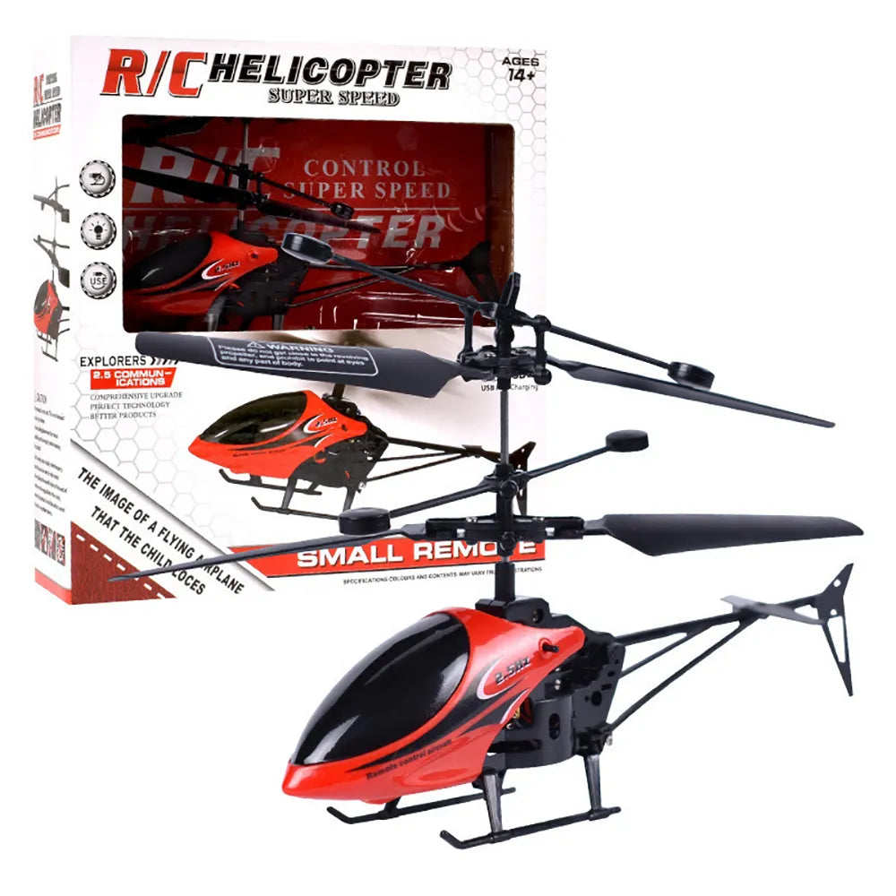 Children's Toy Helicopter - 3-Channel Gesture Control, Hanging Airplane, Remote Sensor, LED Lights, Durable Construction - Ideal for Young Aviators and Encouraging Physical Activity