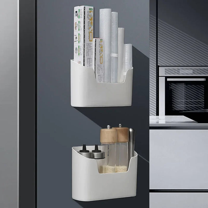Wall-Mounted Adhesive Storage Rack – Single-Tier PP Organiser for Kitchen & Bathroom