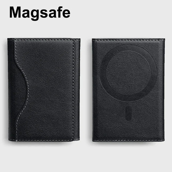 Trifold Magnetic PU Leather MagSafe Card Wallet for iPhone 16/15 Pro/Max/Plus/Mini