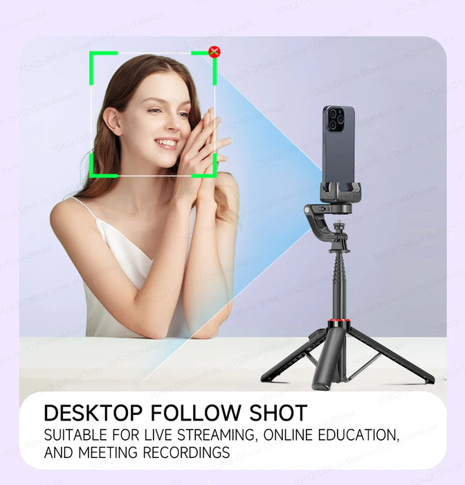 C22 AI Face-Tracking Handheld Gimbal Stabiliser — 3‑in‑1 Selfie Stick & Tripod for Smartphones