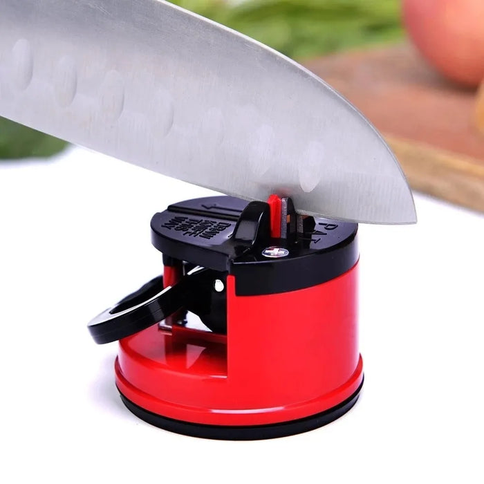 Portable Knife Sharpener - Easy, Safe Kitchen Chef Knives Sharpening Tool with Suction - Ideal for Professional and Home Cooks