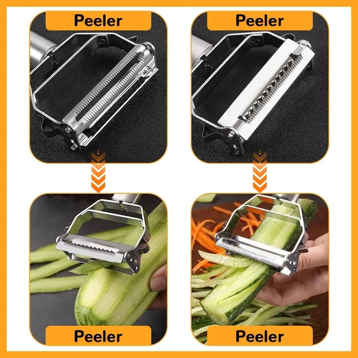 Stainless Steel Vegetable Peeler - Multifunctional Kitchen Shredder for Fruit and Potatoes - Durable Household Tool for Carrot Peeling and Slicing