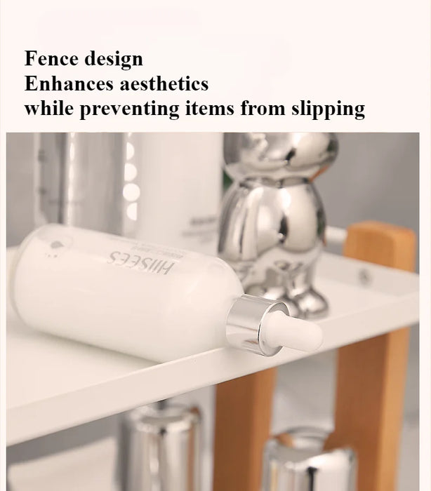 Wooden Countertop Organiser – Cosmetic & Coffee Station Shelf for Vanity