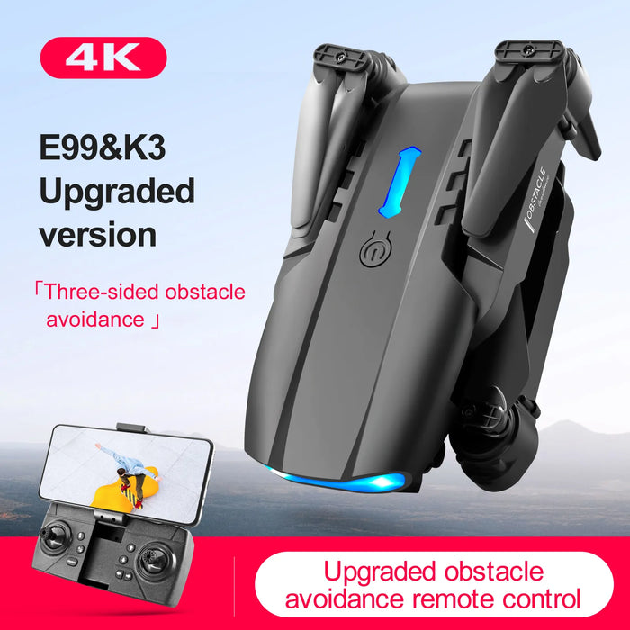 E99 K3 Pro HD Drone - 4K Dual Camera, High Hold Mode, Foldable Mini RC, WIFI Quadcopter Toy - Ideal for Aerial Photography and Helicopter Enthusiasts