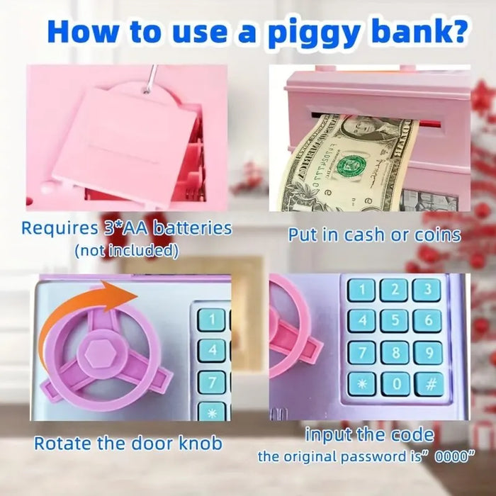 ATM Machine Piggy Bank Toy - Money Saving Cash Box, Ideal for Teen Girls - Perfect Christmas or Birthday Gift Solution