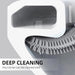 Silicone Toilet Brush with Quick‑Dry Base, Flexible Flat Head and Non‑Slip Handle