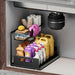 Under‑sink 2‑Tier Pull‑Out Storage Organiser – 36×27×28cm, Black or White
