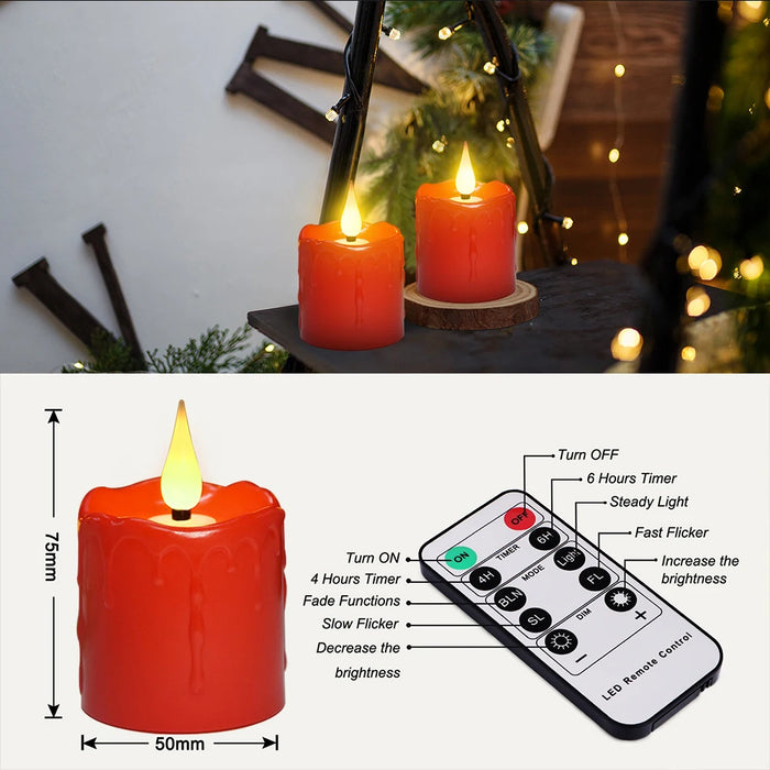 Rechargeable Waterproof LED Tea Lights with Remote Timer — Flameless Home & Wedding Candles