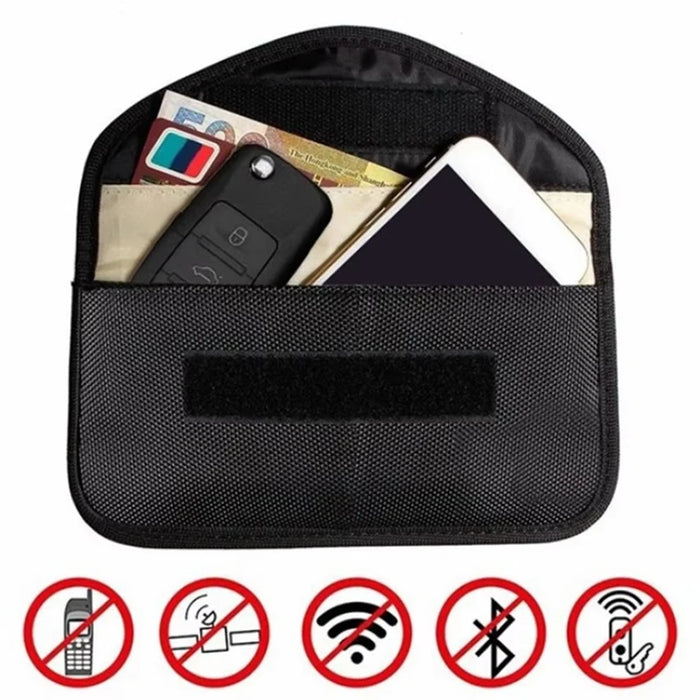 Universal Car Key RFID Signal Blocker Pouch – Faraday Fob Shield (Nylon, Black)