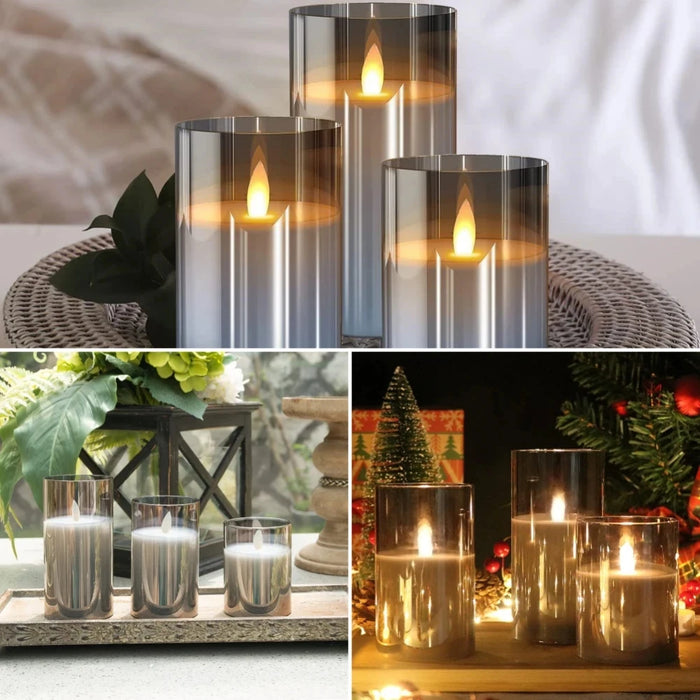 3-piece LED Flameless Candles with Remote Control for Weddings, Parties & Home Decor